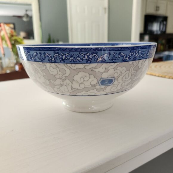 Vtg Set of 2 Cheng's White Jade Porcelain Rice/Ramen Bowls Double Dragon Chinese - Picture 7 of 9